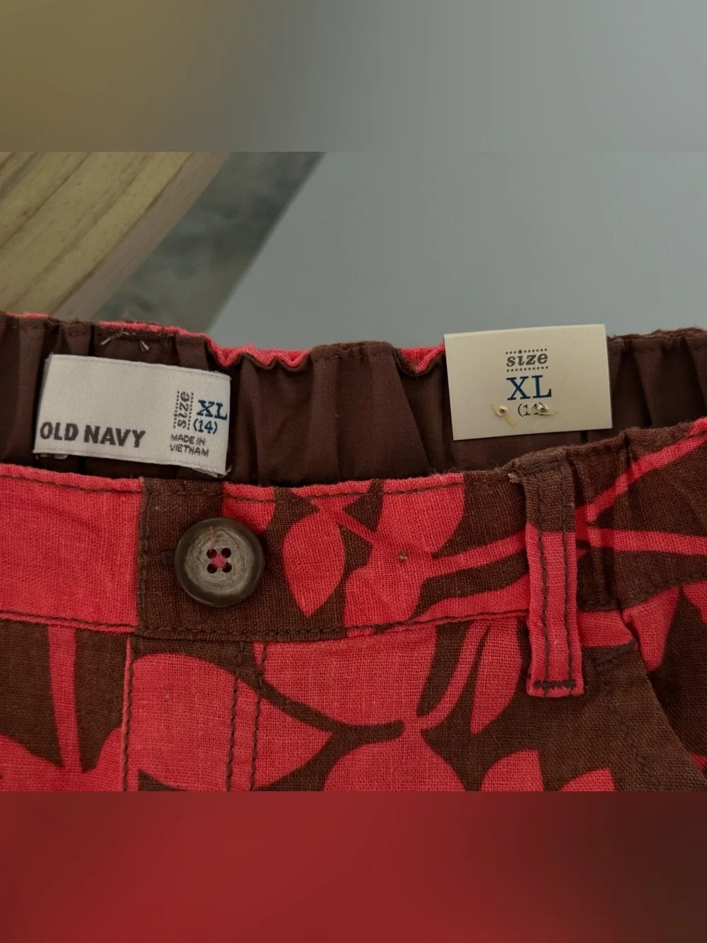 Old Navy Brown and Red Floral Kids Shorts